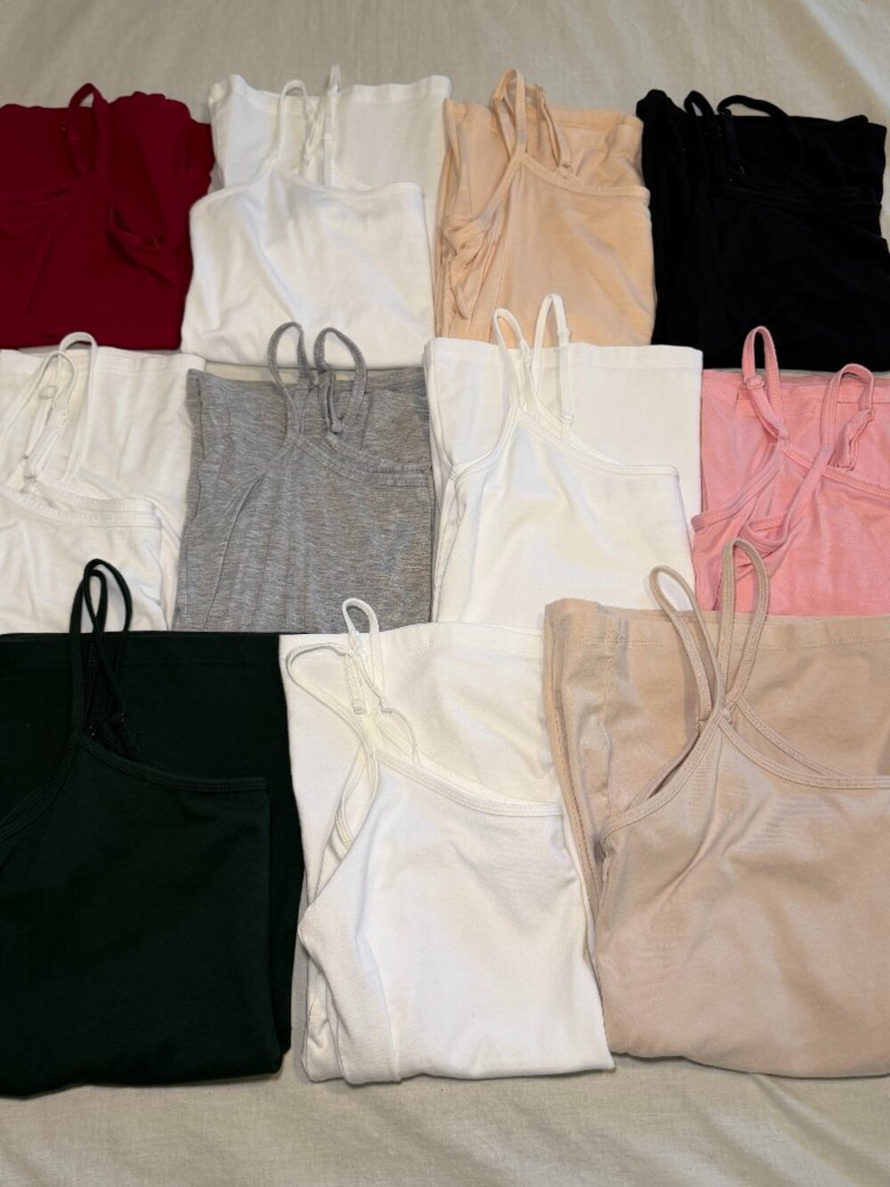 Lot of 11 Camisoles Womens M Amazon Essentials Sonoma White Pink Black Green Red